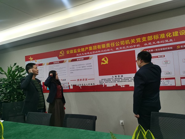 安徽beat365地产集团机关第一党支部开展“佩党徽、诵誓词、赠党章、上党课”党员教育活动